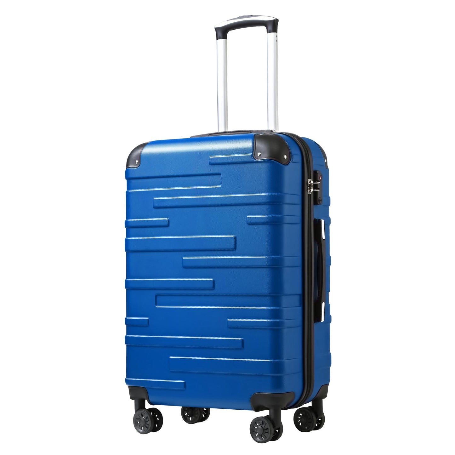Coolife Luggage Expandable(only 28") Suitcase 3 Piece Set with TSA Lock Spinner 20in24in28in (lake blue)