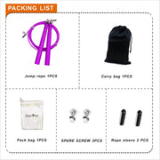 Speed Jump Rope - 360° Swivel Ball Bearing - Adjustable steel coated rope-Aluminum Anti Skipping Handle -Fitness Training Boxing Sports Exercises -Suitable for Kids and Adults