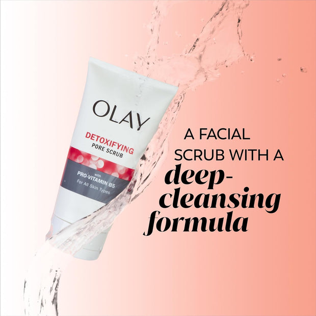 Facial Cleanser by Olay Regenerist, Detoxifying Pore Scrub & Exfoliator, 5 Oz (Pack of 3)