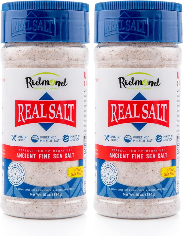 Redmond Real Sea Salt - Natural Unrefined Gluten Free Fine, 10 Ounce Shaker (1 Pack)