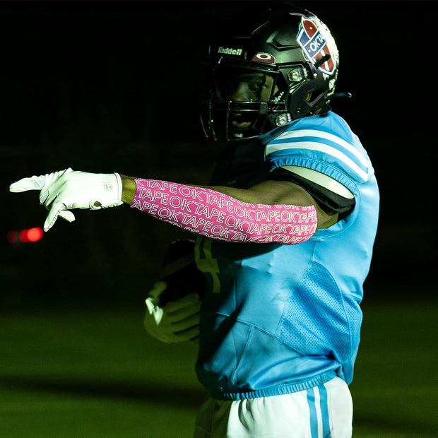 OK TAPE Turf Tape Football, Extra Wide Kinesiology Tape, Protects Arm from Turf Burn, Waterproof, Flexible, Super Sticky, White Athletic Tape (4 Inch x 30 Feet)