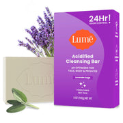 Lume Acidified Body Cleansing Bar - 24 Hour Odor Control - Removes Odor Better than Soap - Moisturizing Formula - Formulated Without SLS or Parabens - OB/GYN Developed - 5 ounce (Unscented)