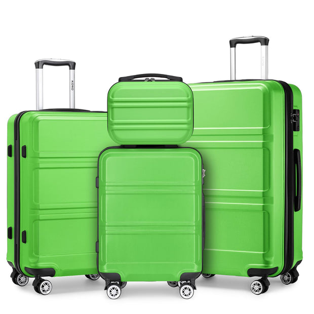 Kono 3 Piece Luggage Sets Expandable(only 28") Lightweight with Spinner Wheels TSA Lock Hardside Travel Rolling Suitcases 20in 24in 28in Carry on Pink