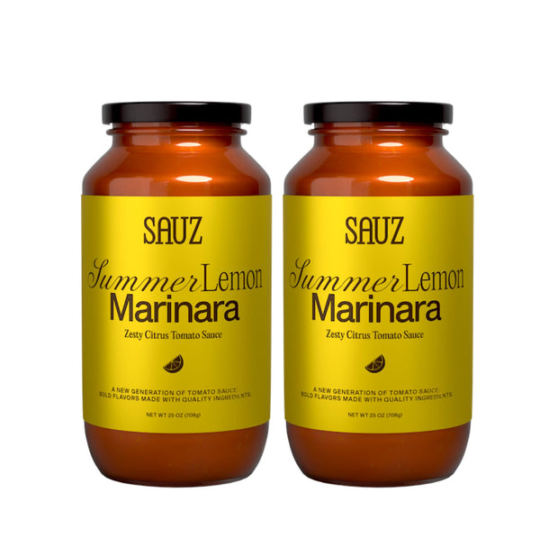 Sauz | Summer Lemon Marinara Pasta Sauce, 25 Oz Jar (4-Pack), Fresh Citrus Zest, Gluten-Free, Non-GMO, Multi-Use Tomato Sauce with Clean Ingredients – Small Batch Fresh Tomato Sauce