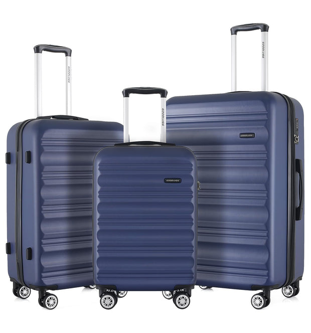 Luggage Set with Spinner Wheels and TSA Lock, 3 Pieces Expandable Hardside Suitcase for Travel, Hardshell Luggage Sets, 20", 24", 28", Black