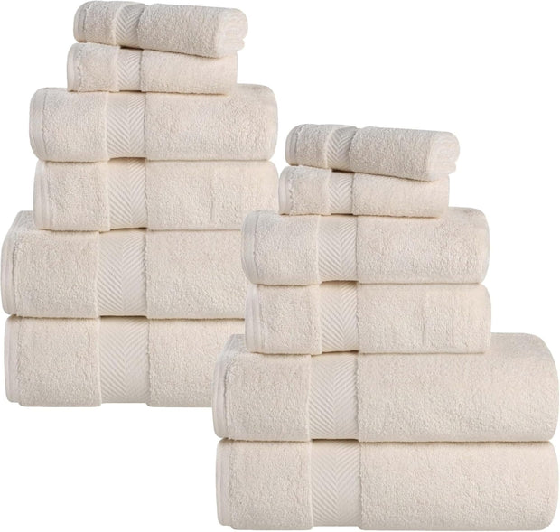 Superior Zero Twist 100% Cotton Bathroom Towels, Super Soft, Fluffy, and Absorbent, Premium Quality 6 Piece Towel Set with 2 Washcloths, 2 Hand Towels, and 2 Bath Towels, Coral