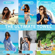 Thin Turkish Beach Towel Quick Dry Absorbent Cotton Lightweight Bath Pool Towels Extra Large Oversized Sand Free Beach Stuff Cloud Adults Gift