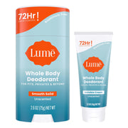 Lume Whole Body Deodorant - Invisible Cream Mini + Solid Stick Bundle - 72 Hour Odor Control - Aluminum & Baking Soda Free, Skin Loving (Lavender Sage)