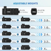 ZELUS 1 Pair Adjustable Ankle Weights, 2 4 6 8 10 lb Modularized Leg Weight Straps for Women Men, Weighted Ankle Weight Set with Removable Sandbags, 1-5 lb per Ankle Strap for Gym Yoga Jogging Walking