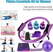 Pilates Essentials Kit for Women,Better Me Pilates Kit,Pilates Rings Booty Bands Yoga Ball,Yoga Sets for Women - Complete Set of 11 Accessories,Pilates Equipment for Home Workouts