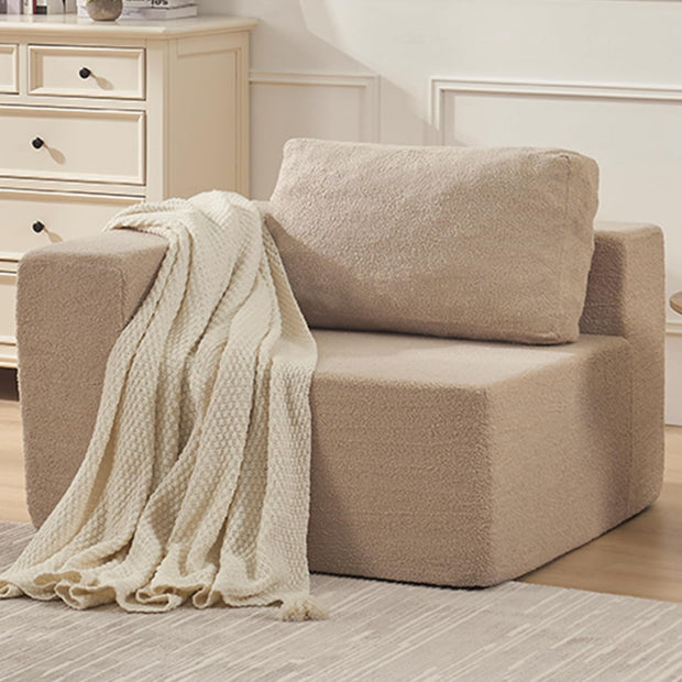 106" Cloud Sectional Couch, Left/Right Facing Convertible Sofa with Deep Seat, L-Shape Modular Upholstered Foam Couch for Living Room Bedroom, No Assembly Required (Corduroy Fabric, Beige)