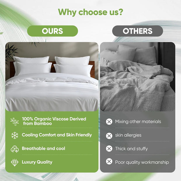 TWK Luxury Sheet Set, Genuine 100% Organic Viscose Derived from Bamboo, Cooling & Breathable, Silky Soft, Bedding Sheets & Pillowcases (White, King(78 * 80 * 15))