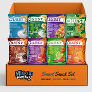 Quest Protein Chips Variety Pack – 8-Flavors + 4 MIMM MInts | High Protein 18-20g Per Bag | Keto Snacks, Baked, Crunchy, Gluten Free, and Low Calorie Snacks | Bundled by Mix It Up Munchies | Healthy Gift Snack Box Variety Pack