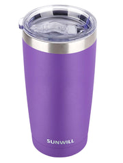 SUNWILL Travel Coffee Tumbler 20 oz, Insulated Mug with Lid, Stainless Steel Cup for Outdoor, Powder Coated Navy