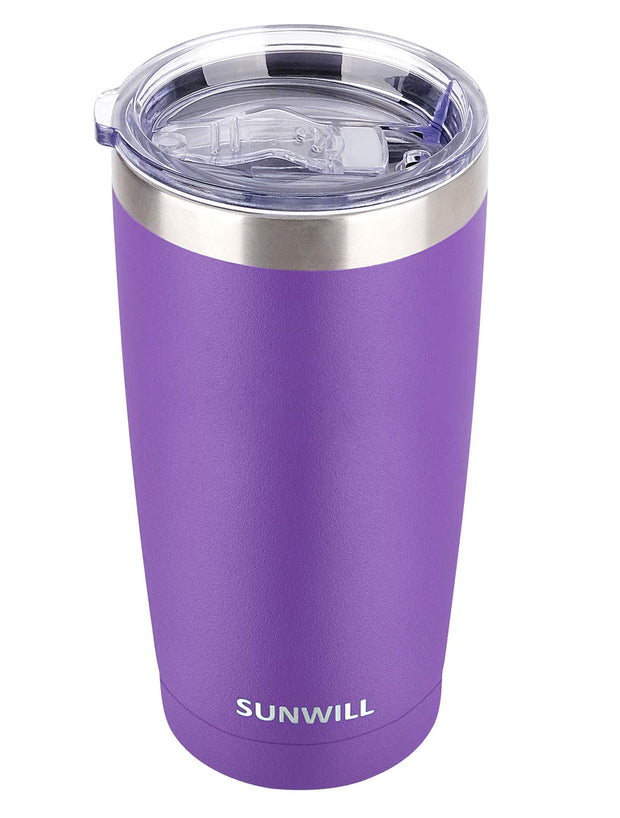 SUNWILL Travel Coffee Tumbler 20 oz, Insulated Mug with Lid, Stainless Steel Cup for Outdoor, Powder Coated Navy