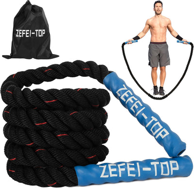 Jump Rope, 3.75 LB/2.65 LB Weighted Jump Rope for Fitness, Heavy Skipping Rope for Home Gym Workout, Weight Loss, Strength Training, Total Body Exercise Equipment