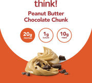 think! Protein Bars, High Protein Snacks, Gluten Free, High Fiber, Peanut Butter Chocolate Chunk, 10 Count
