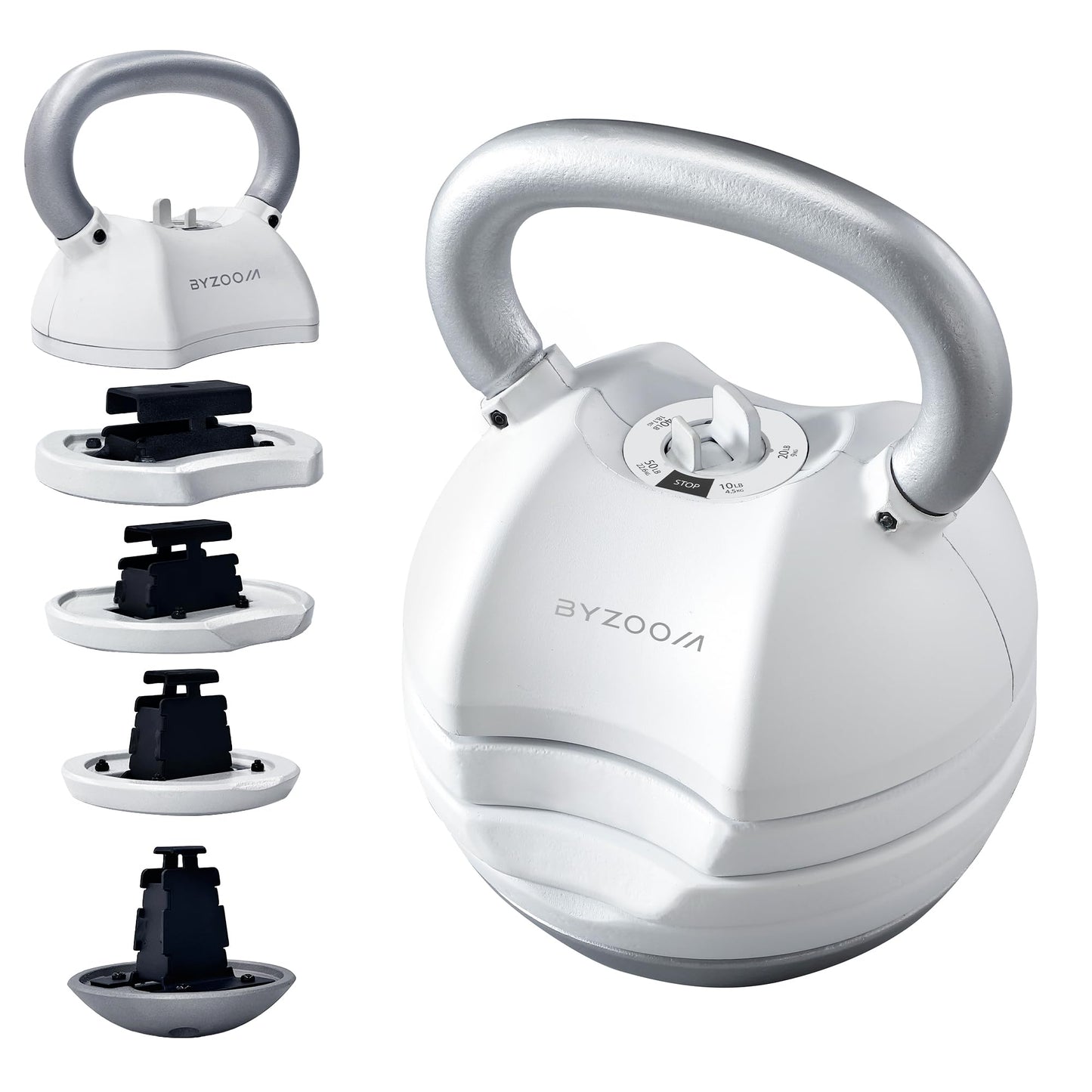 Adjustable Kettlebell 30lb Weight Training Fitness Exercise Full Body Workout 5 in 1 for Home Gym Beginners Woman