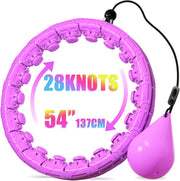Weighted Hula Infinity Fitness Hoop for Adult Weight Loss, 2 in 1 Smart Fitness Workout Hula Circle Hoops with 28 Detachable Knots, Exercise Fit Hoop Suitable for Women and Beginners