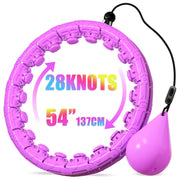 Weighted Hula Infinity Fitness Hoop for Adult Weight Loss, 2 in 1 Smart Fitness Workout Hula Circle Hoops with 28 Detachable Knots, Exercise Fit Hoop Suitable for Women and Beginners