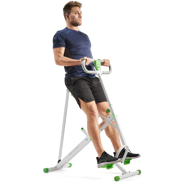 Sunny Health & Fitness Row-N-Ride Squat Assist Trainer, Foldable & Easy Setup Exercise w/Adjustable Resistance, Home Training Machine for Arm, Glute & Leg Workout, Optional Free SunnyFit App Connect