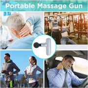 Mini Massage Gun, Powerful Fascial Gun Portable Deep Tissue Percussion Muscle Back Head Massager for Pain Relief with 4 Massage Heads High-Intensity Vibration Rechargeable Small Massage Gun