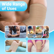 OK TAPE Elastic Adhesive Tape Bandage Tape Wrap - 4 Rolls, Flexible Stretch Bandages for Sports Ankle, Knee and Wrist Sprains (Beige,2 Inch Wide)