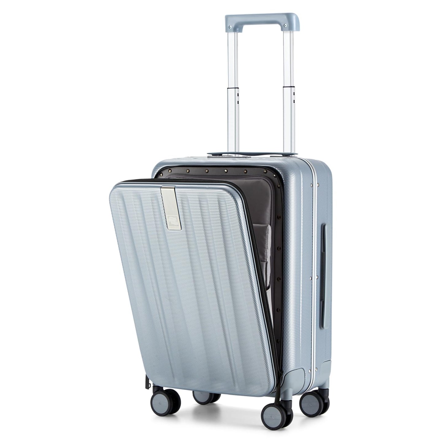 Hanke 20 Inch Carry On Luggage with Wheels PC Hard Shell Suitcase Top Opening Aluminum Frame Travel Luggage Suitcases for Woman Men Gifts.(Ivory White)
