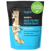 LEGION Whey+ Protein Whey Isolate from Grass Fed Cows - Whey Protein Isolate Powder Low Calorie, Non-GMO, Sugar Free, Lactose and Gluten Free, All Natural Protein Powder for Men & Women 30 Servings
