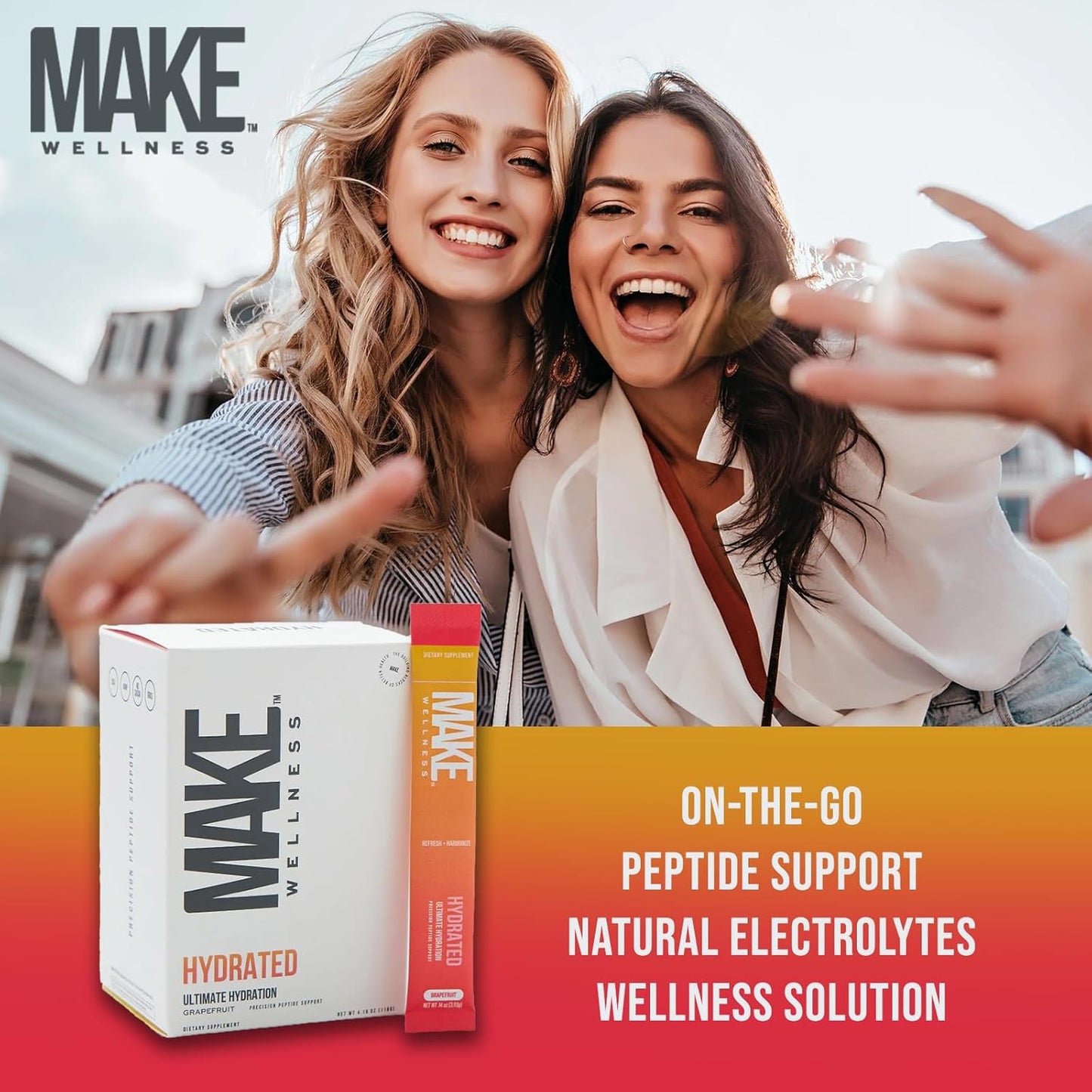 HYDRATED Supplement | 30 Servings | Grapefruit Flavor | Supports Cellular Hydration & Electrolyte Balance | Aids Peptide Signaling for Overall Wellness