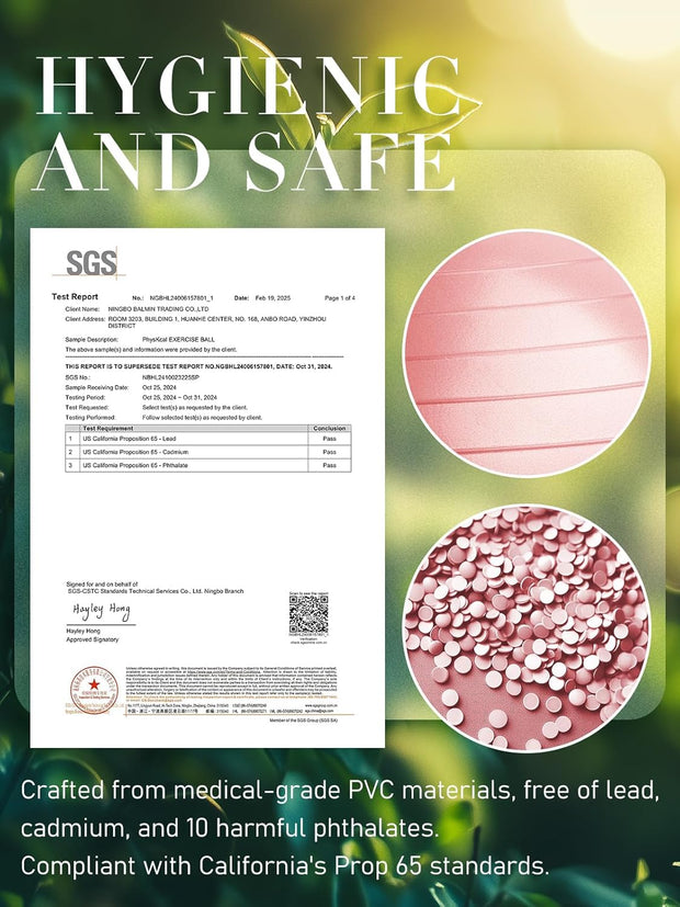 Yoga Ball for Exercise, Pilates Set, 4 Sizes Fitness Ball for Workout, Birthing, Pregnancy, Physical Therapy- Pump Included