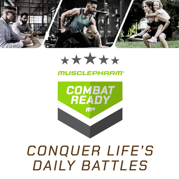 MusclePharm Combat Ready High Protein Shakes Ready to Drink, 40g Protein, 8g BCAAs, 8.7g Glutamine, 5g Fiber, No Added Sugar, Gluten Free, Chocolate Fudge, 17 Fl Oz (Pack of 12)