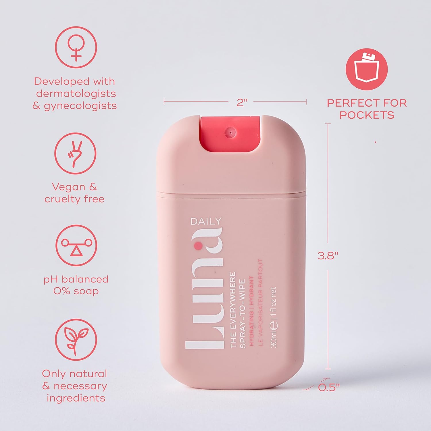 Body Cleansing Spray | Hydrating pH-Balanced Feminine & Body Mist | Gentle & Moisturizing for Intimate Hygiene, Underarms & Private Parts | Travel Essential for Women, Gym & Daily Care,30ml