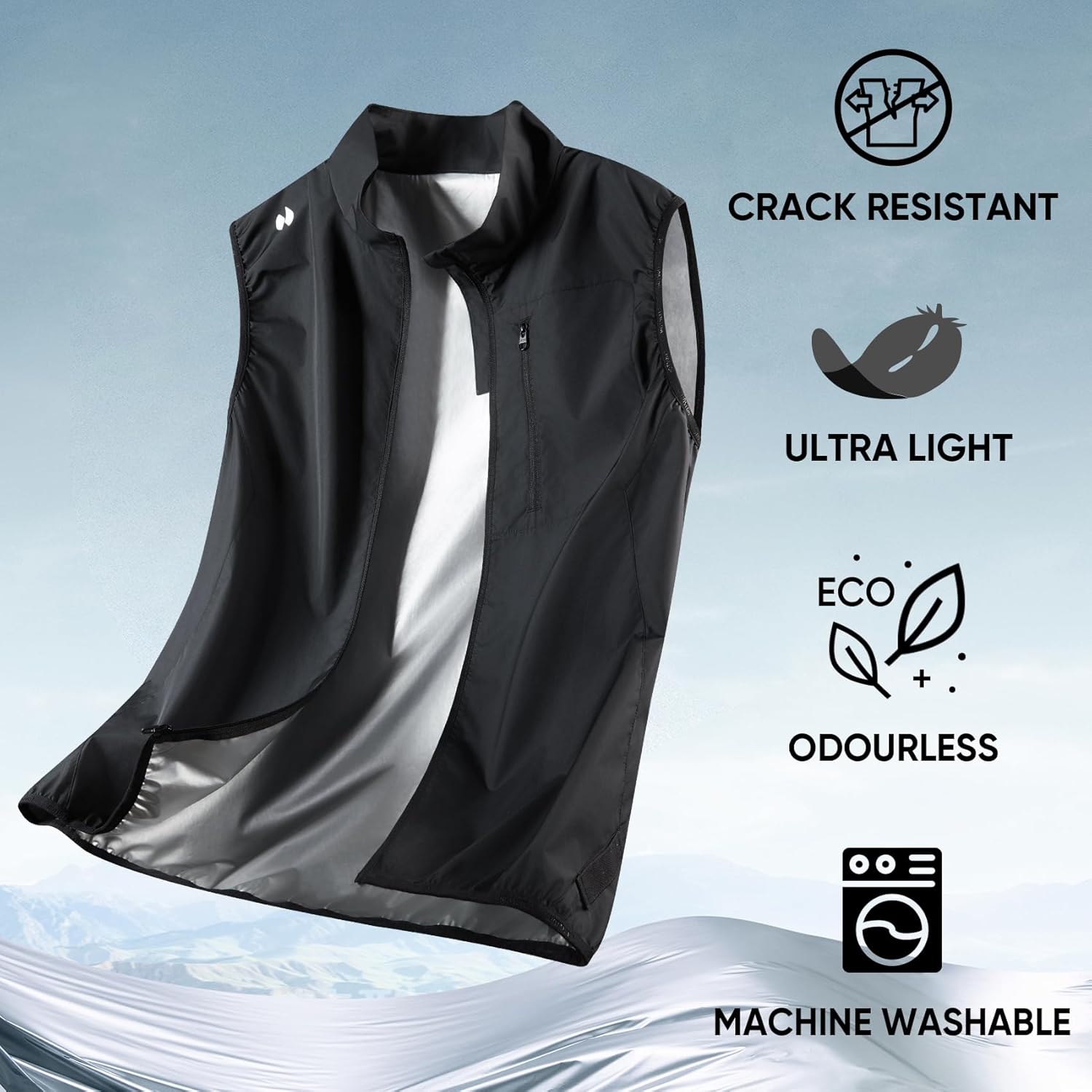 HOTSUIT Sauna Shirt for Men Sweat Exercise Vest Sauna Jacket Suit Anti-Rip Heat Trapping Tank Top Full Zipper