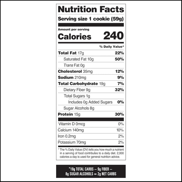 Quest Nutrition Chocolate Chip Protein Cookie, 15g Protein, 1g Sugar, 2g Net Carbs, Keto Friendly, High Protein, Low Carb; 12 Count