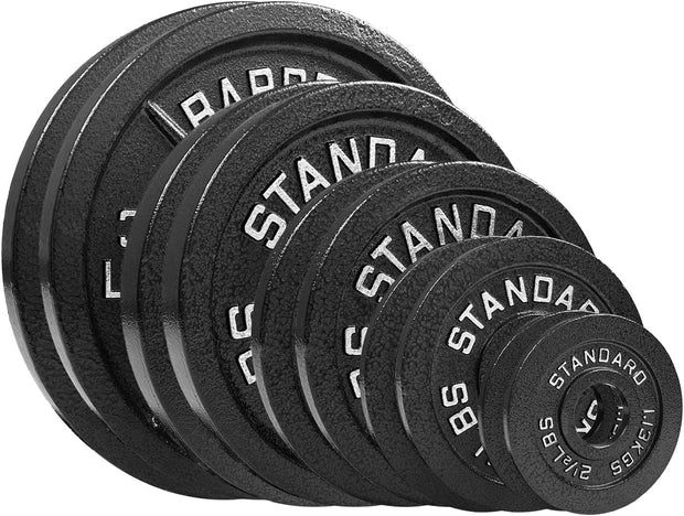 Steel Olympic Plates 155lb Set - Olympic Standard Premium Coated Pairs of 35lb, 25lb, 10lb, 5lb, and 2.5lb for Weight Lifting Powerlifting