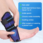 Velpeau Ankle Stabilizer Brace for Sprain, Ligament Injury (Grade 1 to 2), Tendonitis, Adjustable Stirrup Ankle Support Splint for Women and Men,Reversible Left & Right Foots,One Size(Foam Pads, Blue)