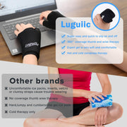 Wearable Thumb Wrist Ice Pack-Hot Cold Compress Hand Finger Ice Pack,Reusable for Injuries,Carpal Tunnel,Arthritis,Tendonitis,De Quervain's Tenosynovitis, Swelling & Bruises Black-S/M