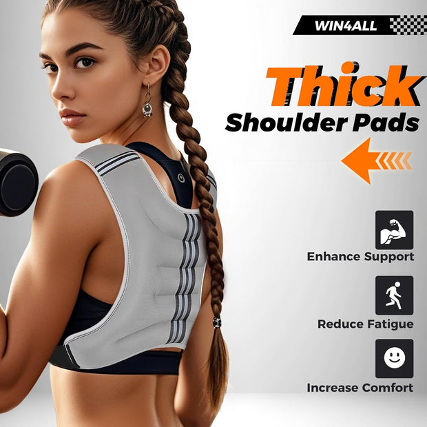 Weighted Vest Woman, 6lb/8lb/12lb/16lb/20lb, Adjustable Women Weighted Vest for Walking, Strength Training, Running, Fitness, Muscle Building, Black