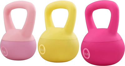 Soft Kettlebells - Sea and Iron Sand Filled Weights for Women and Men - Color Coded Soft Vinyl Kettlebells, Multiple Sizes