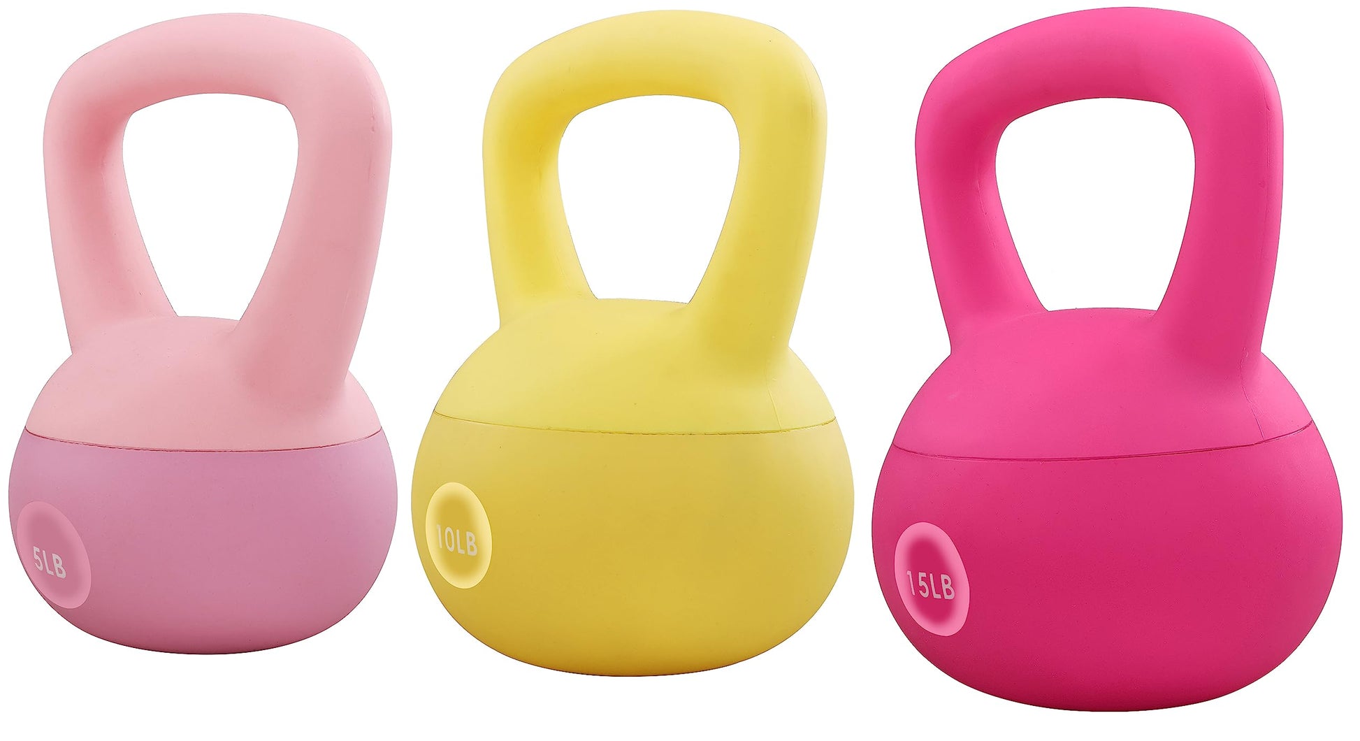 Soft Kettlebells - Sea and Iron Sand Filled Weights for Women and Men - Color Coded Soft Vinyl Kettlebells, Multiple Sizes