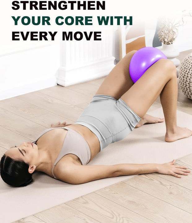 Trideer Pilates Ball 9 Inch, Small Exercise Ball with Exercise Guide for Yoga, Core Training, Physical Therapy, Balance, Stability, Stretching