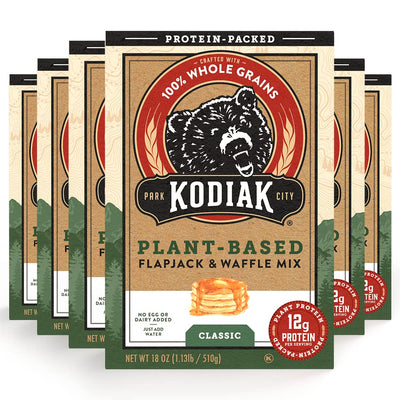 Kodiak Cakes Plant Based Flapjack, Pancake & Waffle Mix, Classic, High Protein,100% Whole Grains (Pack of 6)