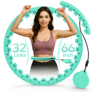 Weighted Hula Circle with 26/32 Links(56-66 Inch) for Adults Weight Loss, Infinity Fitness Hoop Plus Size, for Women Smart Exercise Equipment