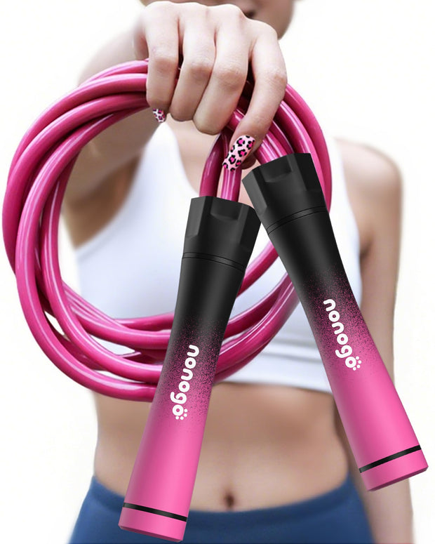 nonogo 1.1LB Weighted Jump Rope for Women – Adjustable 10mm Heavy PVC Skipping Rope for Fitness, Ideal for High-Intensity Training, MMA, Boxing, CrossFit, Weight-loss Workouts