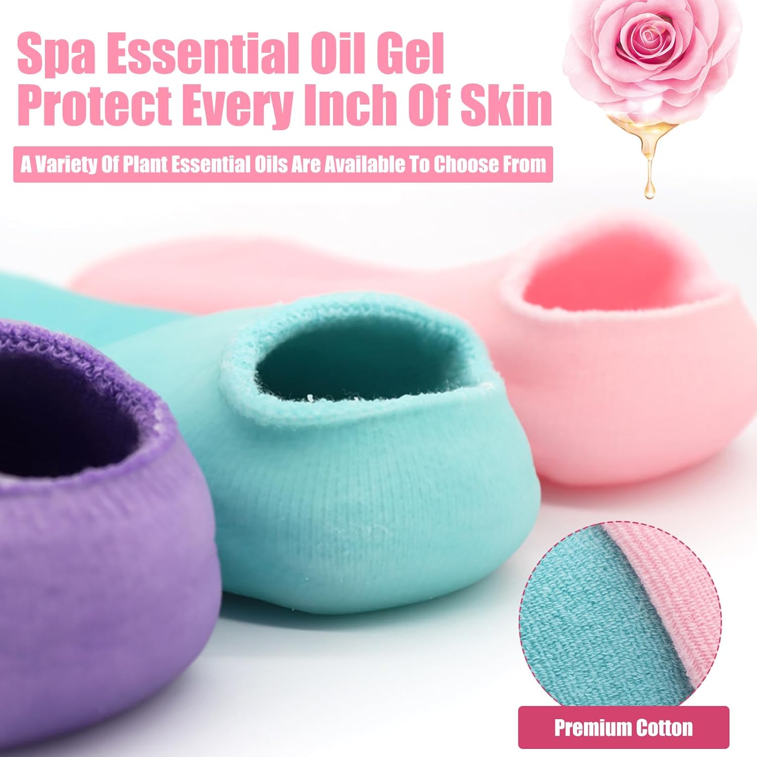 2Pairs Moisturizing Socks - Silicone Socks for Dry Cracked Feet Women - Gel Socks for Dry Cracked Feet Women - Lotion Socks for Repairing and Softening Dry Cracked Feet Skins