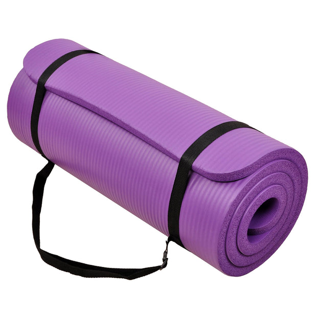 1/2-Inch Extra Thick High Density Anti-Tear Exercise Yoga Mat with Carrying Strap