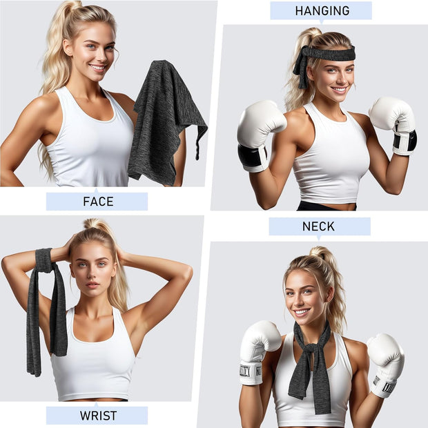 Pleneal Cooling Towels - 6 Pack Cooling Towel (40"x12"), Ice Gym Towels for Working Out, Microfiber Cool Towel for Neck and Face, Yoga Towel for Home Gym, Workout & More Activities