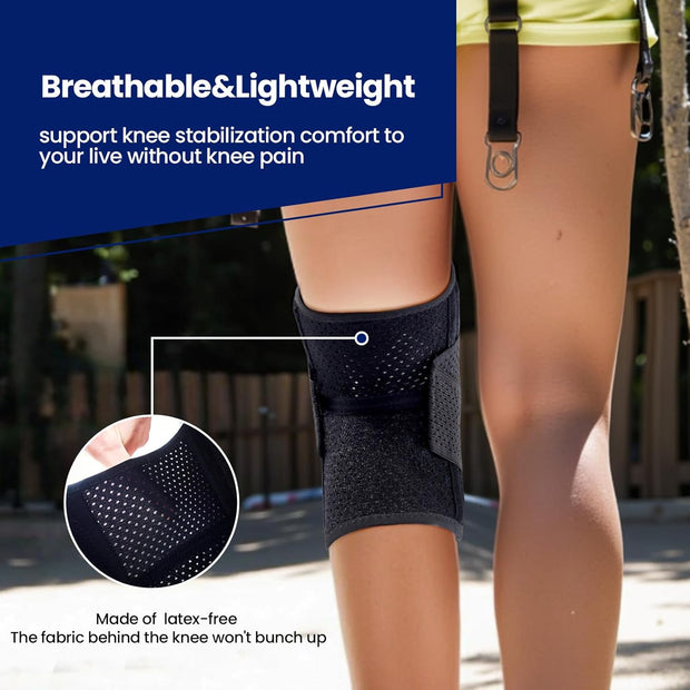 Knee Brace for Meniscus Tear, Knee Pain, Adjustable Breathable Knee Support with Side Stabilizers for Knee Pain Arthritis Recovery Joint Support, Women and Men