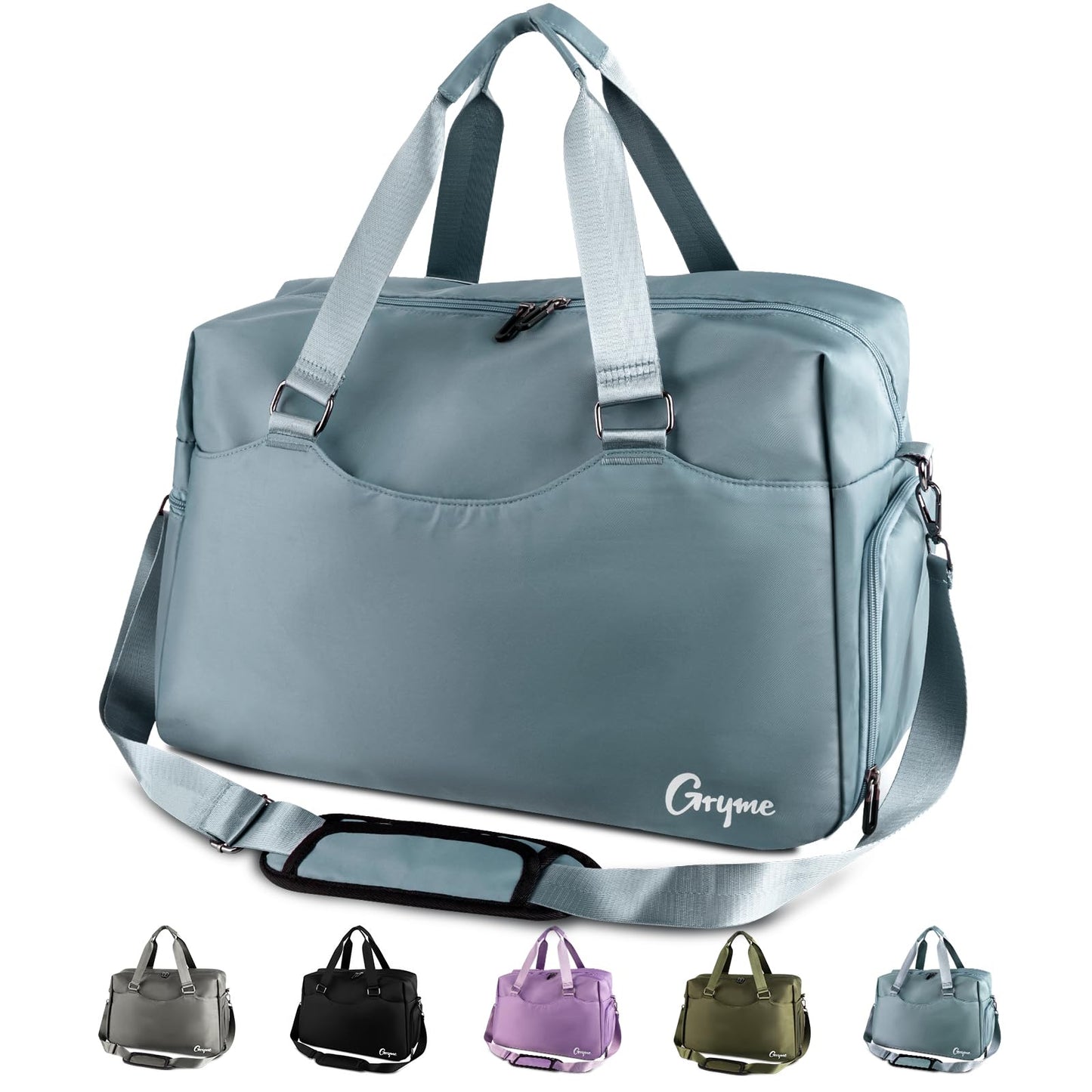 Gryme 15 Inch Small Gym Bag with Shoes Compartment and Wet Pocket, Mini Duffle Bag for Men & Women, Small Sports Bag for Travel Carry On, Swimming, Workout, Weekender Overnight